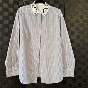 MaxMara Weekend Striped Blouse with Cat collar